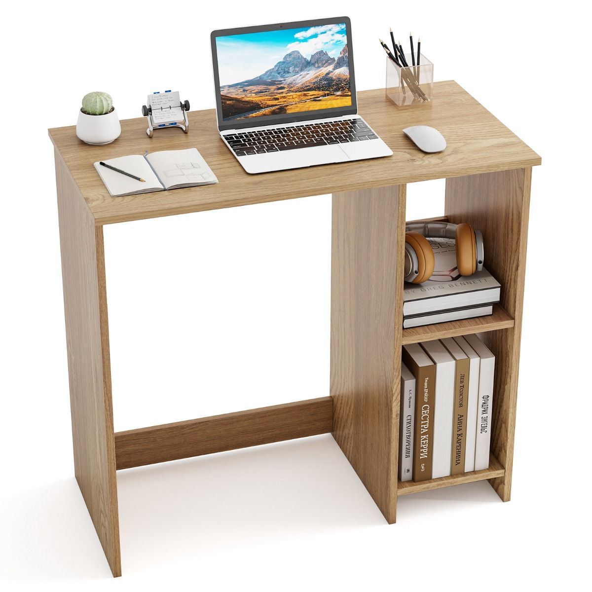Meuble Coast avec 2 compartiments de rangement - compact - stable - couleur naturelle - 80 x 40 x 74 cm