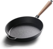 Poêle en fonte Rong Tian X avec manche en bois - 10,3 pouces - Noir