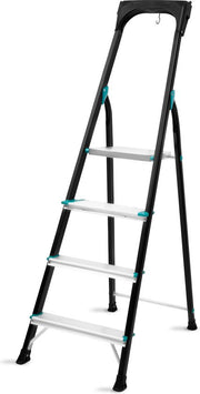 Échelles ménagères - VONROC PRO - pliante en aluminium - 4 échelons antidérapants - capacité de charge max. 150kg - noir