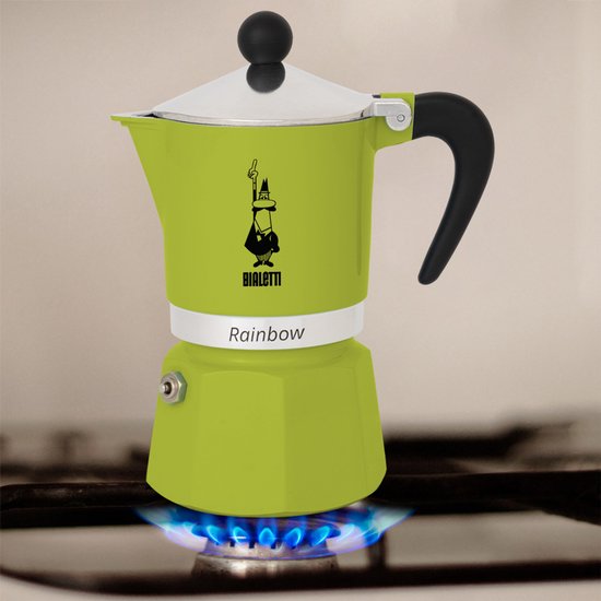 Percolateur Bialetti Rainbow 1 tasse, vert – Machine à expresso – Aluminium – Cafetière italienne – 60 ml
