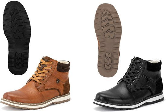 Milanoro - Baskets élégantes en cuir pour homme - Cognac - Pointure 45