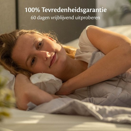Ella® Couverture lestée 7kg - 150 x 200cm - Couverture lestée - OEKO-TEX Coton - Gris clair