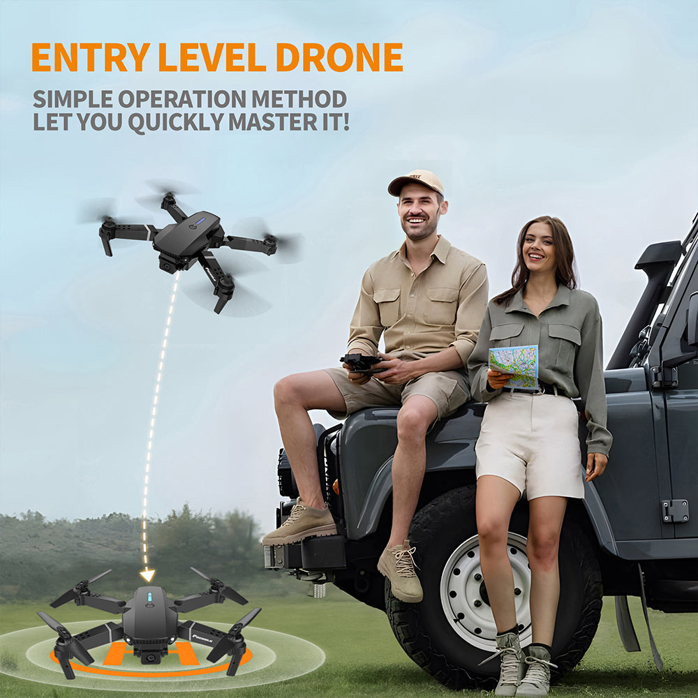 Drone jouet FACEGLE E88 - Quadricoptère pliable - Double caméra haute définition