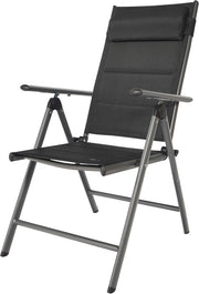 Chaise de camping AXI Mack – Chaise à plusieurs positions – Anthracite et noir – Respirante et résistante aux intempéries – Capacité de charge de 120 kg – Positions réglables et pliable – Chaise pliante confortable – Légère