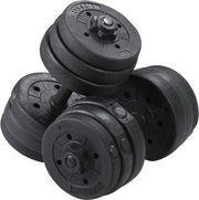 Yaheetech Jeu d'haltères réglable 20 kg - 39 x 2,5 cm - avec 12 disques de poids, poignée antidérapante et verrouillage de la tige pivotante - pour la musculation et l'utilisation à domicile - plastique noir et béton