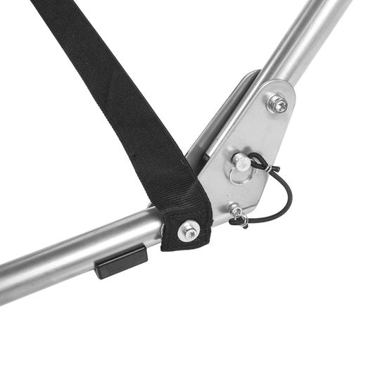 Hamac Campart avec support BE-0640 - Pliable et léger - Structure en acier - Capacité de charge de 150 kg - Sac de rangement inclus - Bleu