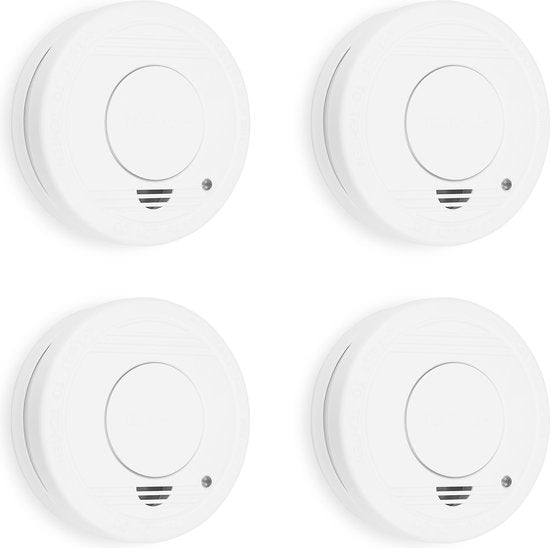 Smartwares FSM-11514 - Détecteur de fumée, lot de 4, 85 dB - Pile d'une durée de 5 ans, capteur d'une durée de 10 ans - Certifié TÜV - Détecteur d'incendie