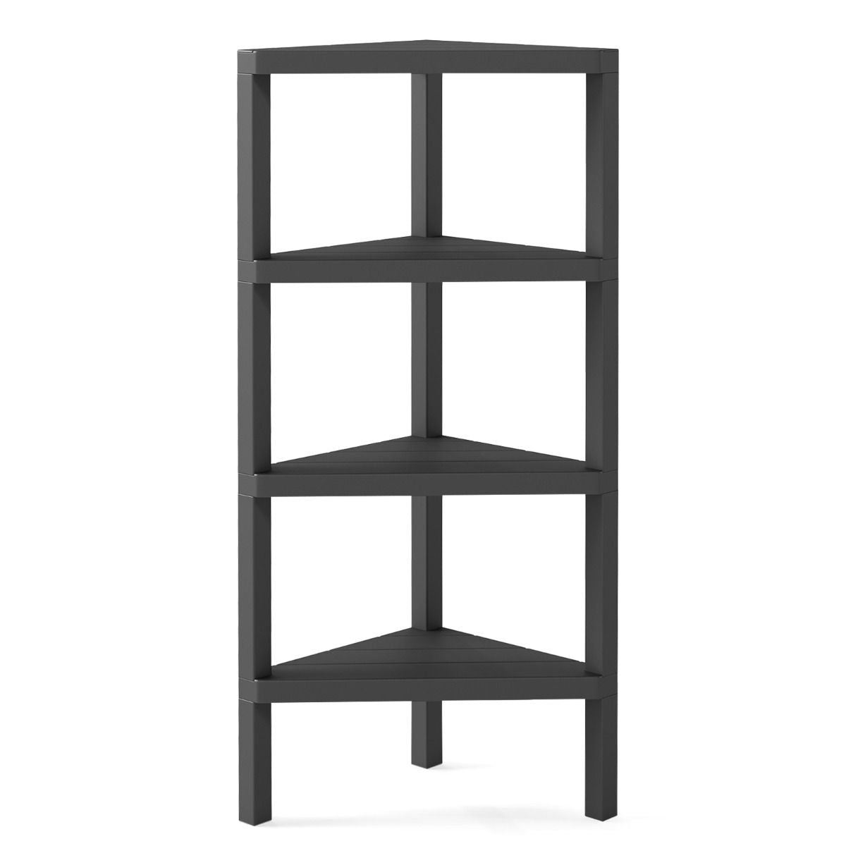 Étagère d'angle Coast - 4 étagères ouvertes - design peu encombrant - noir/gris/blanc