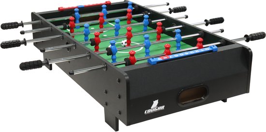 Table de baby-foot Cougar Mini – Table de baby-foot de 3 pieds – Table de baby-foot compacte pour la maison – Balles incluses – Noir