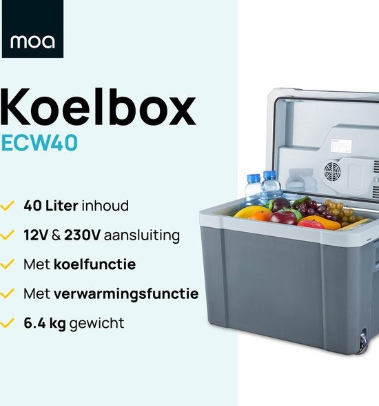 Glacière électrique - MOA - Avec fonction de chauffage - 12V et 230V - 40L