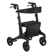 Coast Foldable Rollator Black - Aide à la marche ultralégère en carbone avec siège - 78 x 62 x 86-99 cm