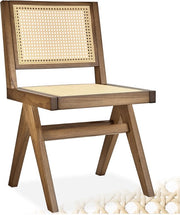 tectake® Wood Chair Lizzy - Light Oak - Chaise de salle à manger en osier de Vienne - Chaise de style Boho avec dossier - Structure en bois massif - Capacité de charge 120 kg