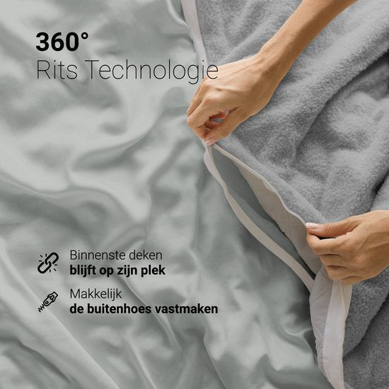 Couverture lestée CozySense® 8 kg - Couverture lestée - Couverture lestée avec répartition de la pression GLASS-Flow® - Couverture lavable incluse - 140x200 cm - Gris