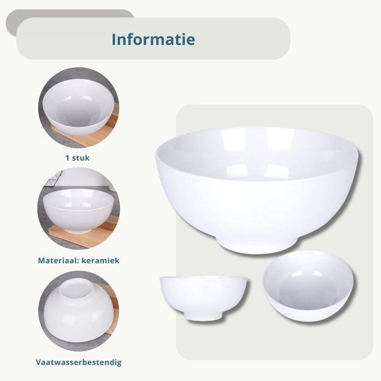 Plat en porcelaine blanche 20 cm, 1,6 l - Coupe à fruits - Plat de service - Petit plat