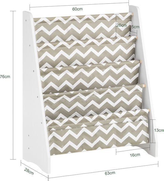 Bibliothèque pour enfants SoBuy KMB50-HG - Composite de bois gris avec 7 compartiments