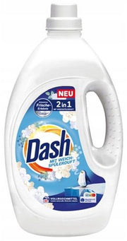 Dash 2 en 1 Blanc : lessive liquide et adoucissant, 80 lavages