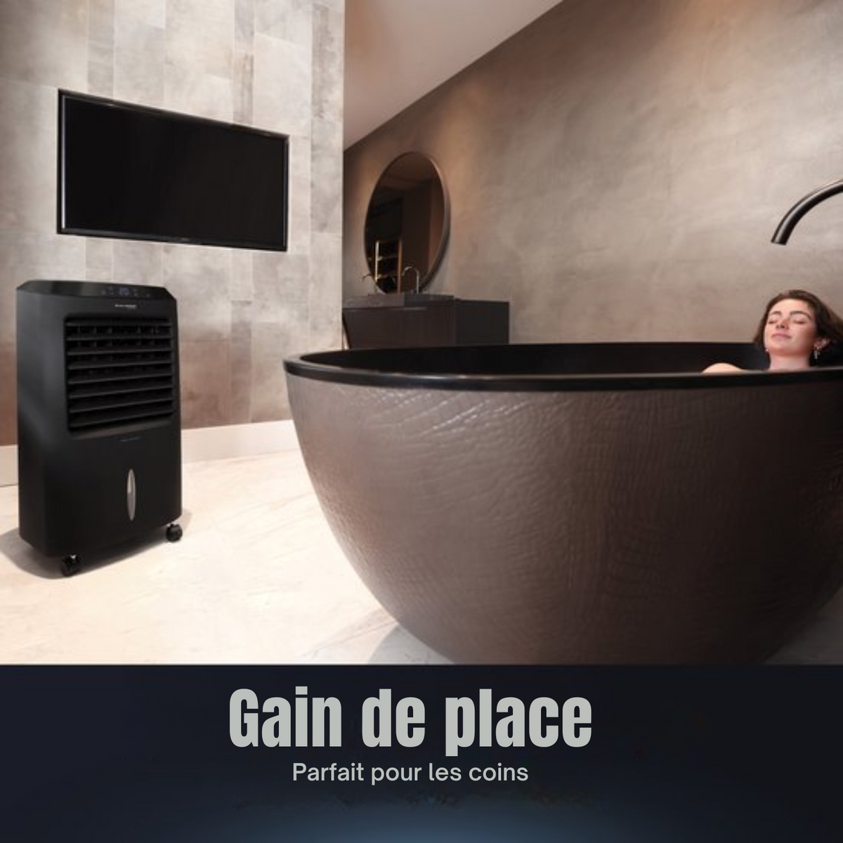 Refroidisseur d'air 3 en 1 - JAP Appliances Edmonton -  Ventilateur, Ioniseur et Humidificateur - Avec télécommande et minuterie - Noir mat