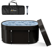 Bain de glace XL - 420L - Bain de siège pliable - avec couvercle - Bain de glace - avec accessoires - noir - de Faas