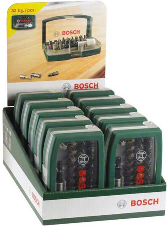 Jeu d'embouts de vis Bosch avec code couleur - 32 pièces