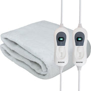 Couverture électrique Auronic XL - 190x160 cm - 2 personnes - drap-housse avec sangles élastiques - Couverture chauffante - Blanc