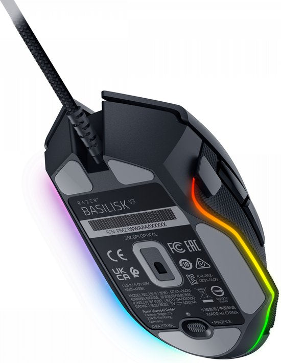 Razer Basilisk V3 - Souris gaming - RGB - Programmable - 26 000 DPI - Noire