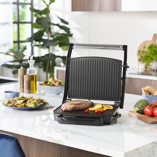 Princess Panini Grill 112415 - Grand grill à contact 30 x 24 cm - Appareil à croque-monsieur - Appareil à grill - 2 000 W - Couvercle supérieur coulissant - « Meilleur achat » selon le guide des consommateurs d'octobre 2025