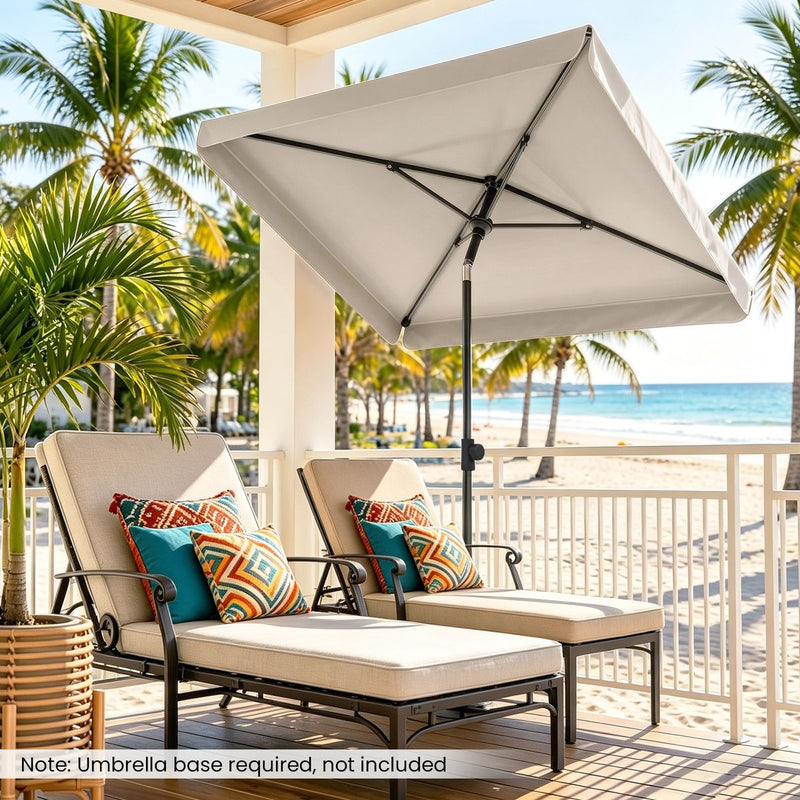 Parasol de balcon Coast - rectangulaire - inclinable à 30° - 200 x 130 cm - beige