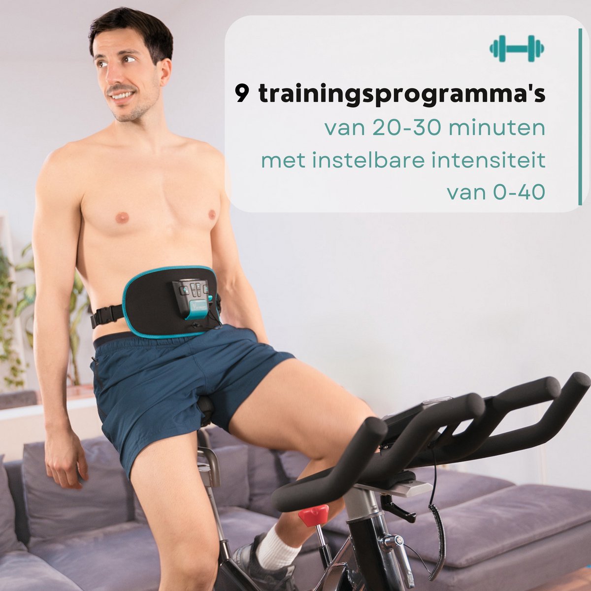 Antelope Corefit II EMS Trainer - Entraînement électrique des muscles abdominaux et dorsaux - 9 programmes - intensité réglable - taille 75-130 cm - piles incluses - pour hommes et femmes
