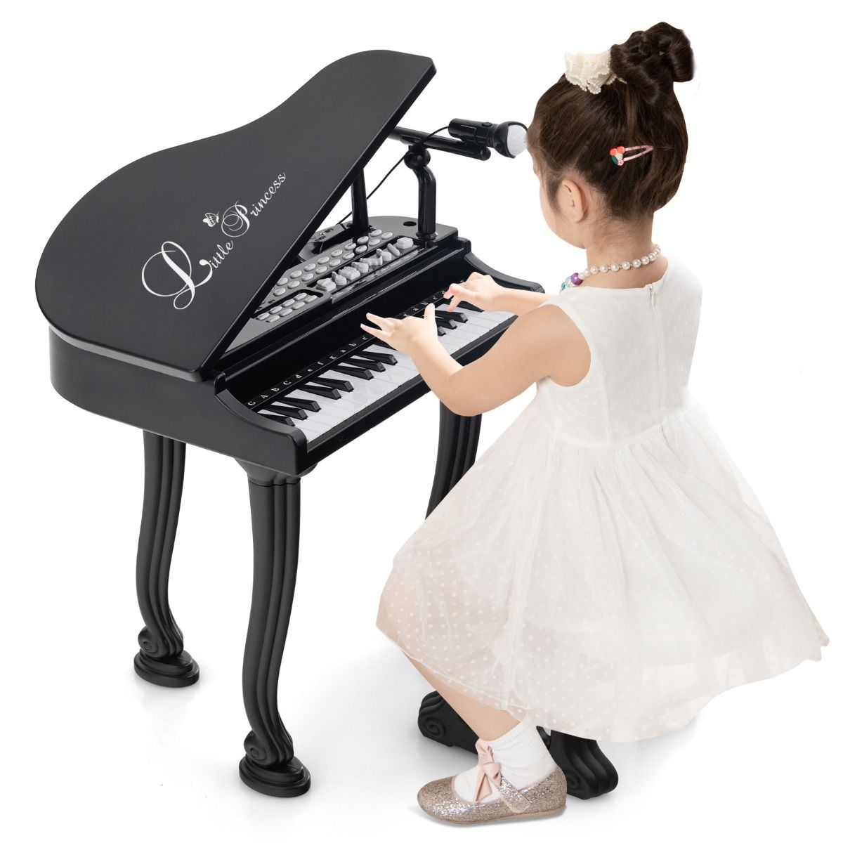 Clavier pour enfants Coast à 37 touches - avec tabouret et micro - fonction d'enregistrement et de lecture - noir