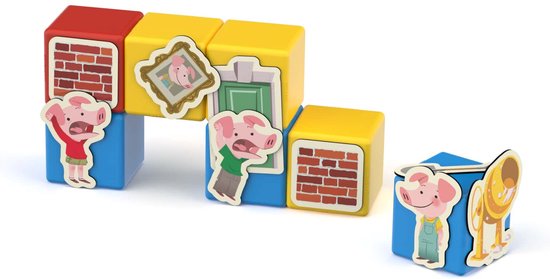 Geomag MagiCube Story Building Les Trois Petits Cochons - Jouet magnétique - 42 pièces - À partir de 3 ans