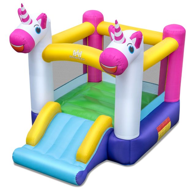 Château gonflable Coast Multicolore - Château gonflable 2-en-1 avec toboggan et partie sautante - 260 x 195 x 219 cm