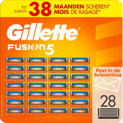 Lames de rasoir Gillette Fusion5 pour hommes - 28 pièces - Emballage en carton à glisser dans la boîte aux lettres