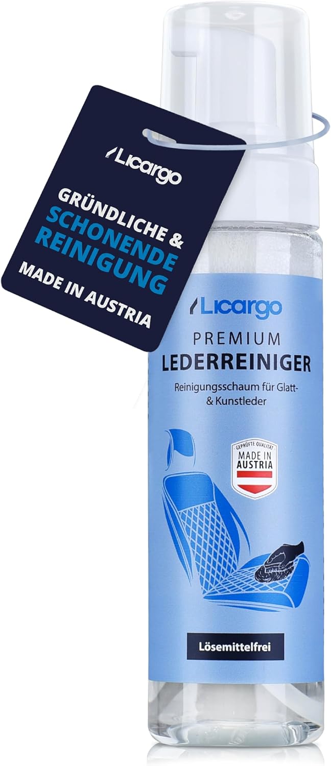 Nettoyant pour cuir Licargo - 200 ml - Mousse nettoyante pour cuir lisse et simili-cuir