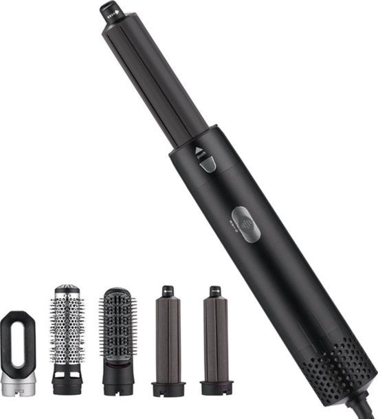 Salon 24 Multistyler 5-en-1 & Hairwrap – Sèche-cheveux, brosse volumatrice et 2 embouts à boucles