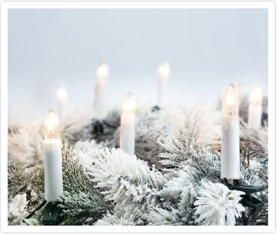Décoration d'intérieur - Guirlande lumineuse - 50 ampoules LED - 12,2 mètres de longueur - Guirlande de Noël - Blanc chaud - Crème