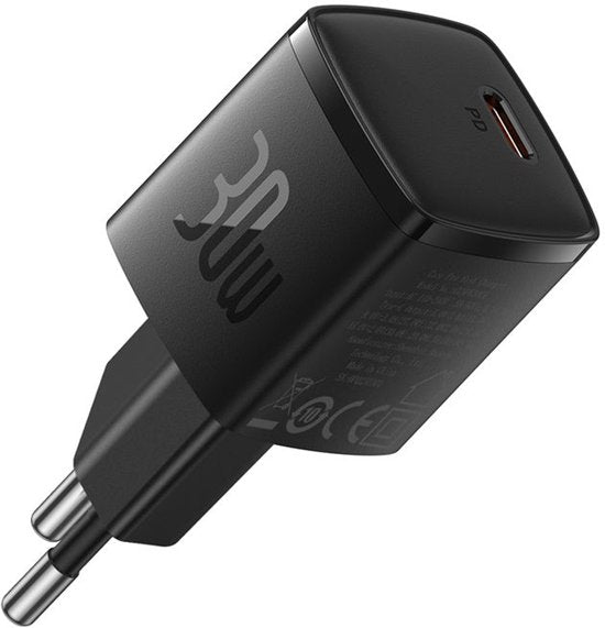 Chargeur rapide compact Baseus GaN5 30 W USB-C PD, noir