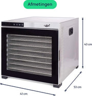 Déshydrateur d'aliments - Vita5 Nobel PRO 10 - Acier inoxydable - Minuterie 24 heures - Panneau de contrôle LED - 10 couches