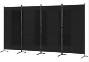 Paravent Angel Living à roulettes, 4 panneaux - Noir - 324 x 180 cm - Pliable