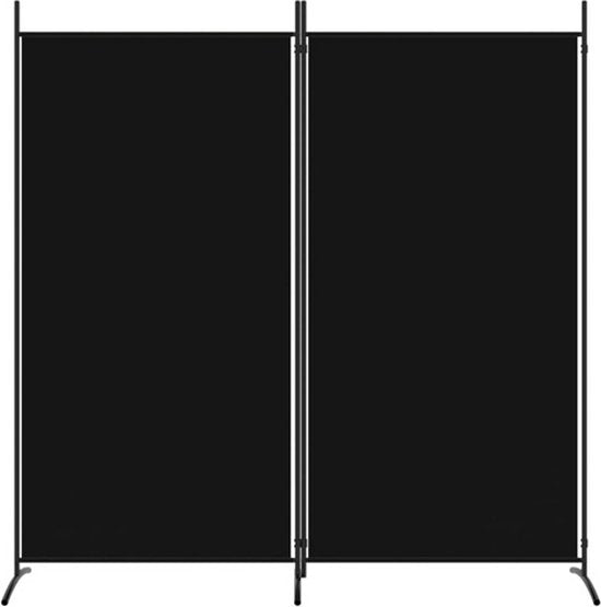 vidaXL - Paravent - avec - 2 - panneaux - 175 x 180 - cm - tissu - noir