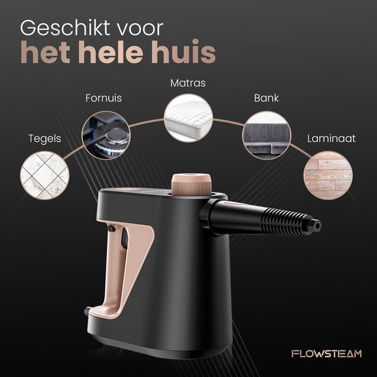 Nettoyeur vapeur à main FLOWSTEAM® Compact 12-en-1 - 4 bars et 110 °C - Nettoyeur vapeur – Détachant - Nettoyeur vapeur à main - Pour la salle de bains, la cuisine, les canapés et les meubles