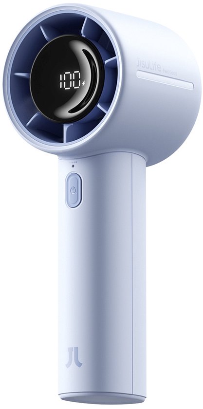 Ventilateur portable Jisulife 10S - Écran LED - 5 000 mAh - Bleu