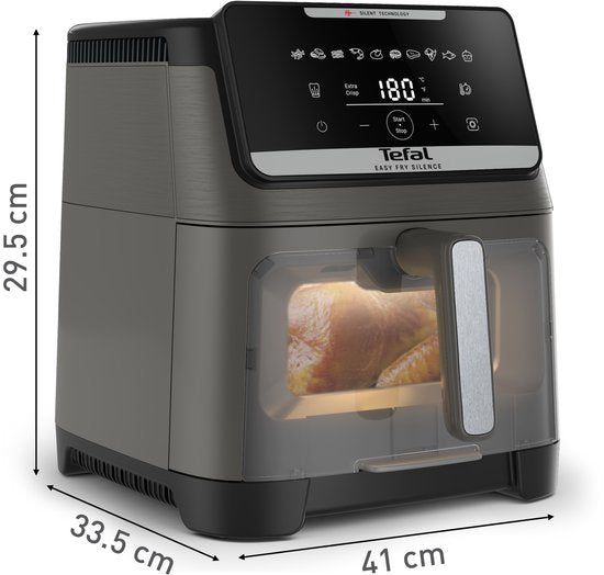 Tefal Easy Fry Silence XXL EY846H - Friteuse à air chaud silencieuse XXL 7 L - 1 700 W - 43 dB - 10 programmes - 55 % plus rapide - Pour 8 personnes