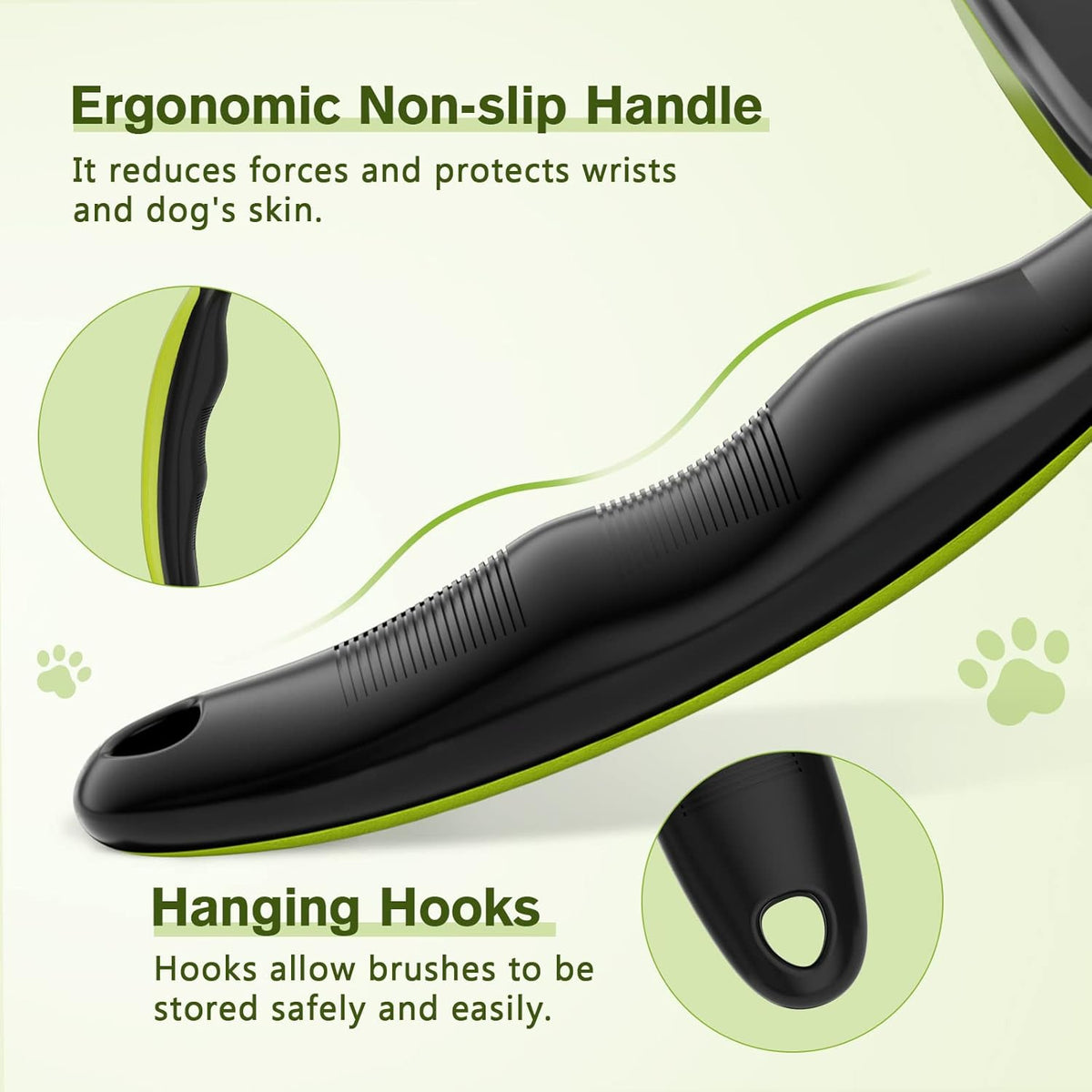 Pecute : peigne extensible pour animaux de compagnie - petit format - vert/noir
