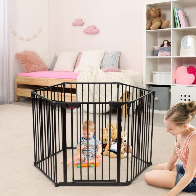 Coffre de sécurité pour bébé Coast - 6 panneaux - 120 x 102 x 74 cm - Noir