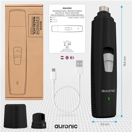 Auronic lime à ongles électrique - pour animaux - rechargeable - sans fil - tête de lime diamantée - chiens/chats - noircissement