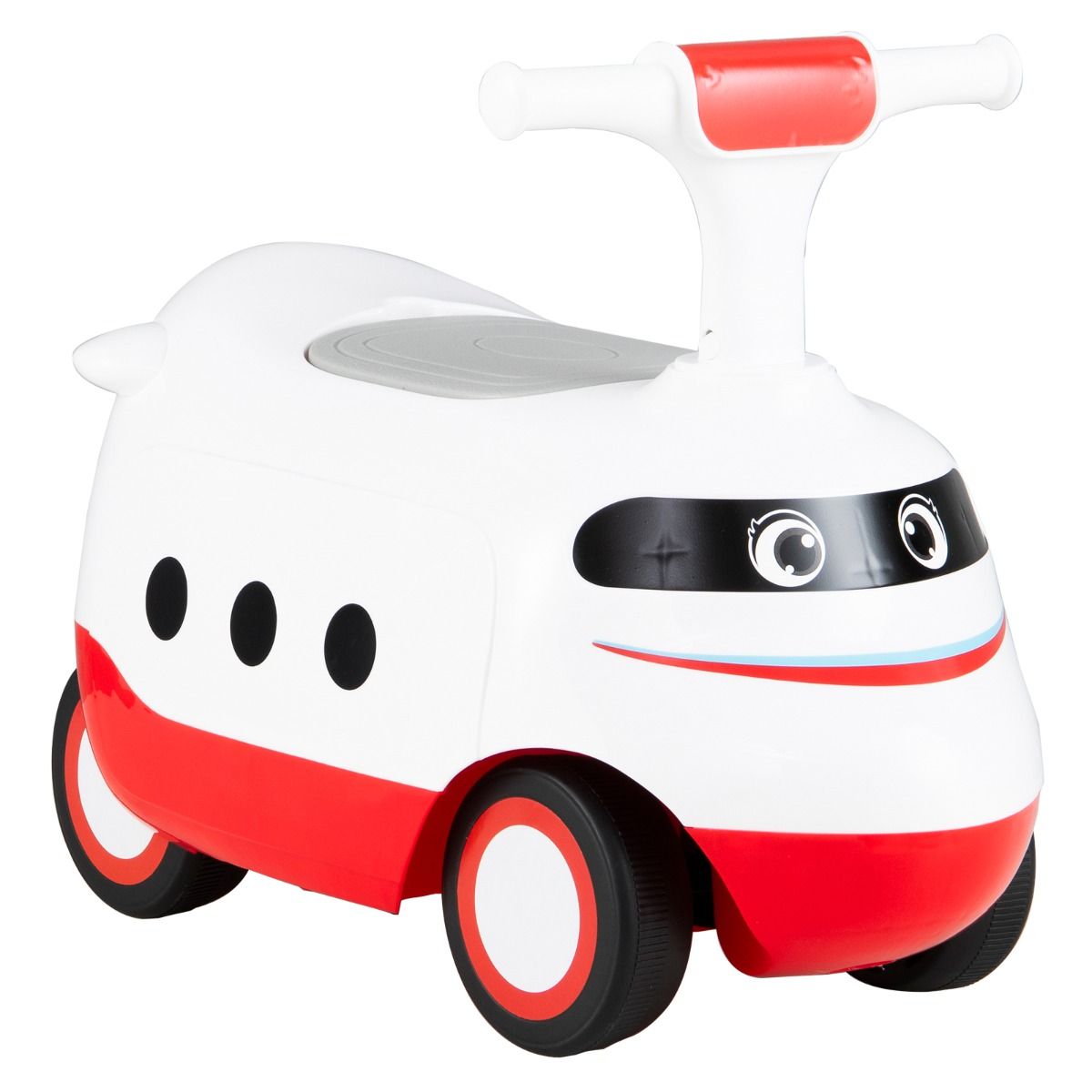 Voiture à pousser Coast pour tout-petits - avec klaxon et compartiment de rangement - blanche