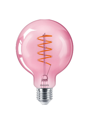 Ampoule LED à filament Philips G93 - E27 - 4,5 W - Équivalent 25 W - Dimmable - Rose