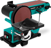 VONROC Ponceuse à bande et à disque 350W - Inclut 2x bande abrasive 100 x 915 mm (P80 & P120) et 2x disque abrasif Ø150 mm (P80 & P120)