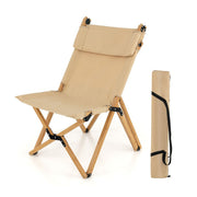 Chaise de camping pliable Coast - Structure en bambou - Dossier réglable - Sac de transport inclus - Couleur naturelle