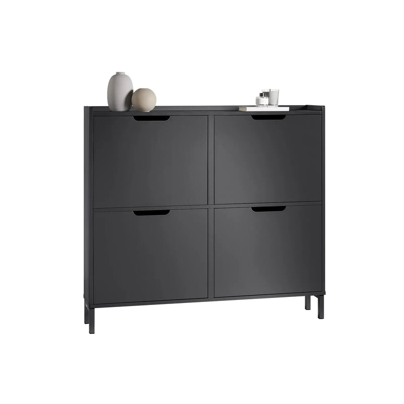 SoBuy 4 étagères à chaussures pliantes et inclinables Armoire à chaussures Dressoir à chaussures FSR100-SCH